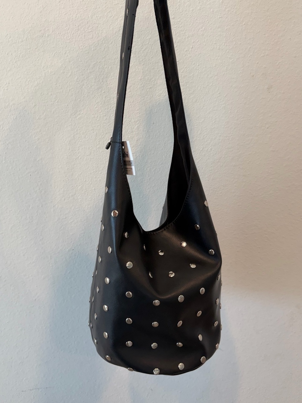 Black Studded Hobo Shoulder Bag- NWT
